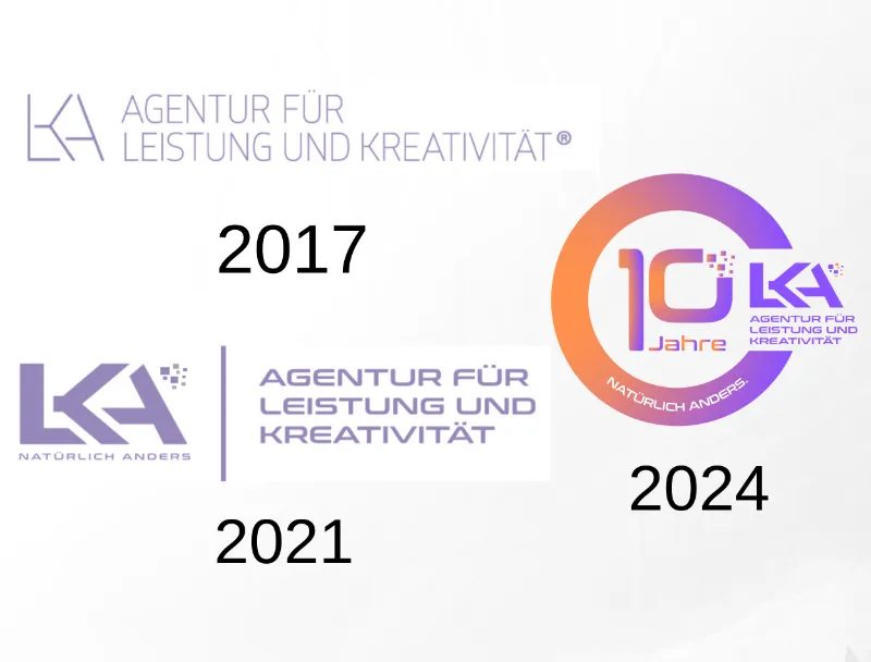 Entwicklung des LKA-Agentur-Logos von 2017 über 2021 bis 2024